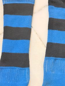 Blue &amp; Black Striped Football Socks ⚽