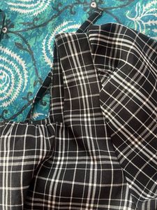 cute black check top