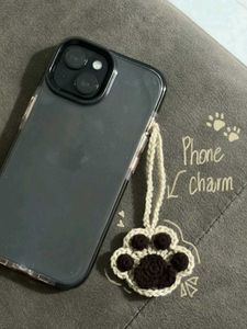 Cute Crocheted Paw Print Phone Charm