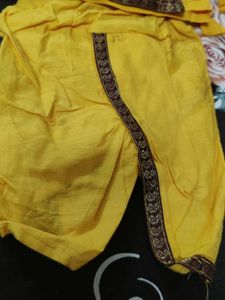 Yellow Krishna dress with dhoti for kids