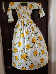 White Floral Print Maxi Dress