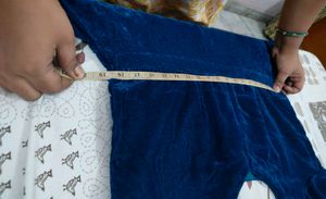 Elegant Navy Velvet Kurta With Pant