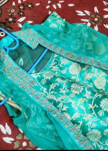 Stunning Green Brocade Ethnic Gown