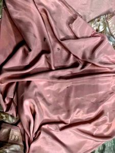 pink pure crape silk saree