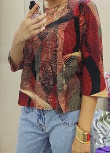 H&amp;M Unique Abstract Print Top - L