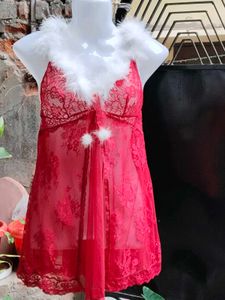Sale 🔥EBLIN Red Lace Babydoll Nighty