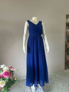 Royal Blue Chiffon Maxi Dress