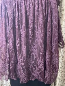 Burgundy Lace Cold Shoulder Top