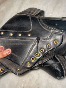 Black Lace-Up Ankle Boots