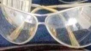 Transparent glass in used condition.