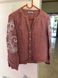 Stylish Embroidered Button-Up Shirt
