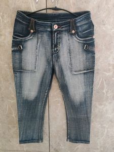 Denim Capri For Women Waist Size 32inch