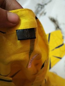 Yellow Printed Kurti