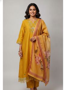 Yellow Kurta Set with Dupatta