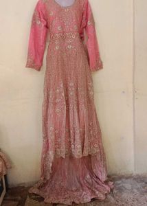 Elegant Pink Embroidered Gown