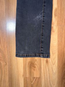 Balmain Style Dark Wash Moto Jeans