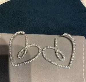 Heart Stud Earrings Rhinestone