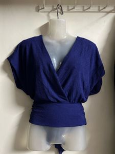 Stylish Blue Wrap Top