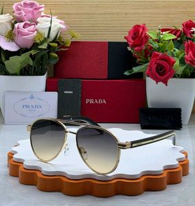 PRADA Aviator Sunglasses Gold Frame