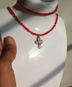 Gothic Red Cross Set Vintage Y2k Korean Japanese