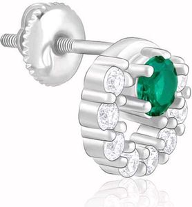 Emerald &amp; Diamond Halo Stud Earrings🌟🌟🌟🌟🌟