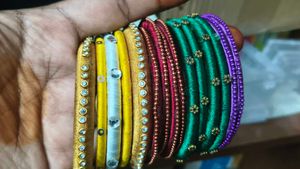 Silk Thread Bangles - Set of 15