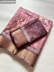 Dola Silk Kalamkari Print saree
