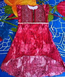 Cherry Red Colour Long Top