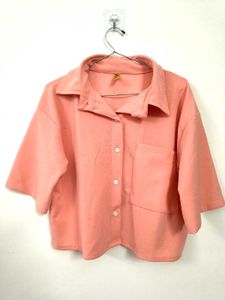Chic Pink Cropped Shirt