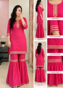 Beautiful Pink Kurta Sharara Set
