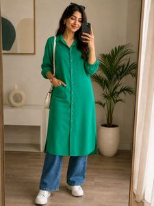 Chic Green Shirt Dress