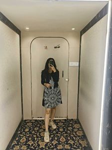Stylish Black & White Printed Dress