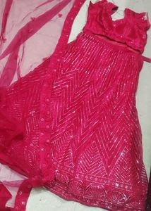 Stunning pink Sequined Lehenga Choli
