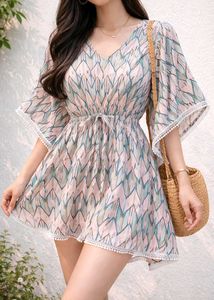 Patterned Kaftan Dress