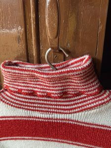 Striped sweater with beautiful scarf