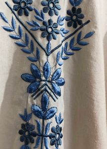 Embroidered White Kurta