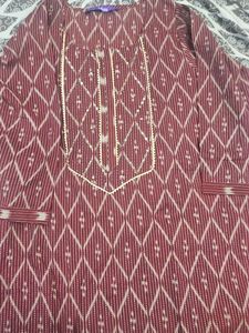 Maroon Ethnic Kurta with Embellis Pillzo Set Wit