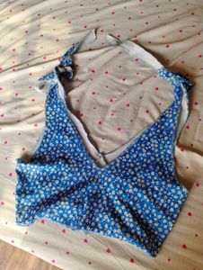 Blue Floral Halter Neck Top 💙