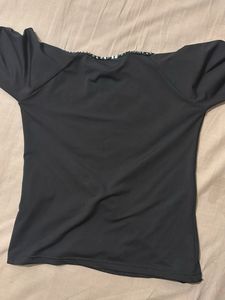 Globus Black Sequin Embellished Long Sleeve Top