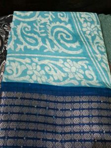 Beautiful Blue & White Saree