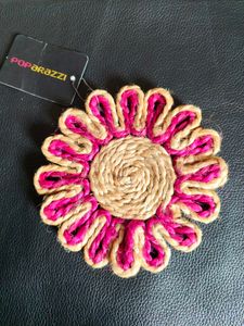Handmade Jute Flower Coaster