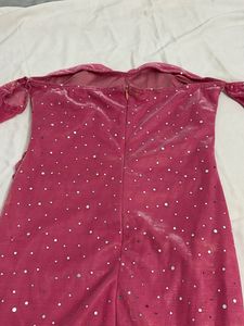 Urbanic Sparkly Off-Shoulder Pink Dress