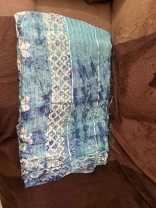 Beautiful Blue & White Printed saree
