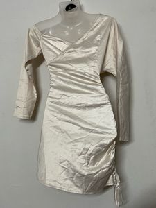 Pintresty Satin Ruched Mini Dress