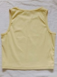 Solid Butter Yellow Tank Top