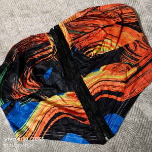 33127. Vibrant Abstract Print Tube Top