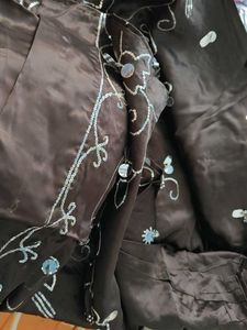 Embroidered Brown Lehenga with 2.5 meter flare