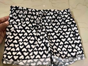 Okie-Dokie Brand - Black &amp; White Heart print Short
