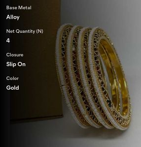Elegant Gold &amp; White Bangles