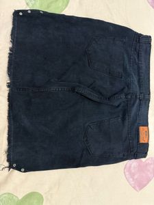 Distressed Denim Mini Skirt